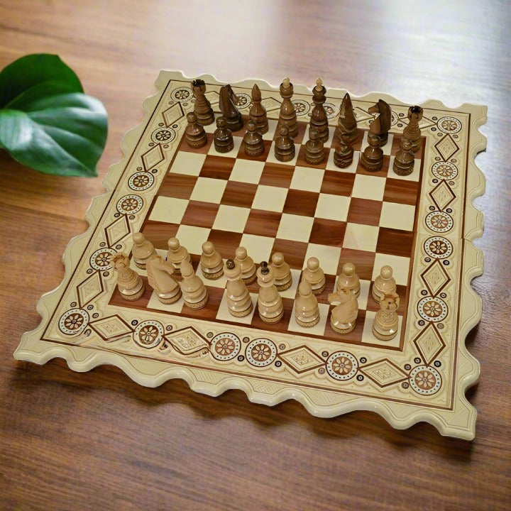 Unique engraved chess pieces, vintage chess game for chess player, father's day gift, gift for grandfather