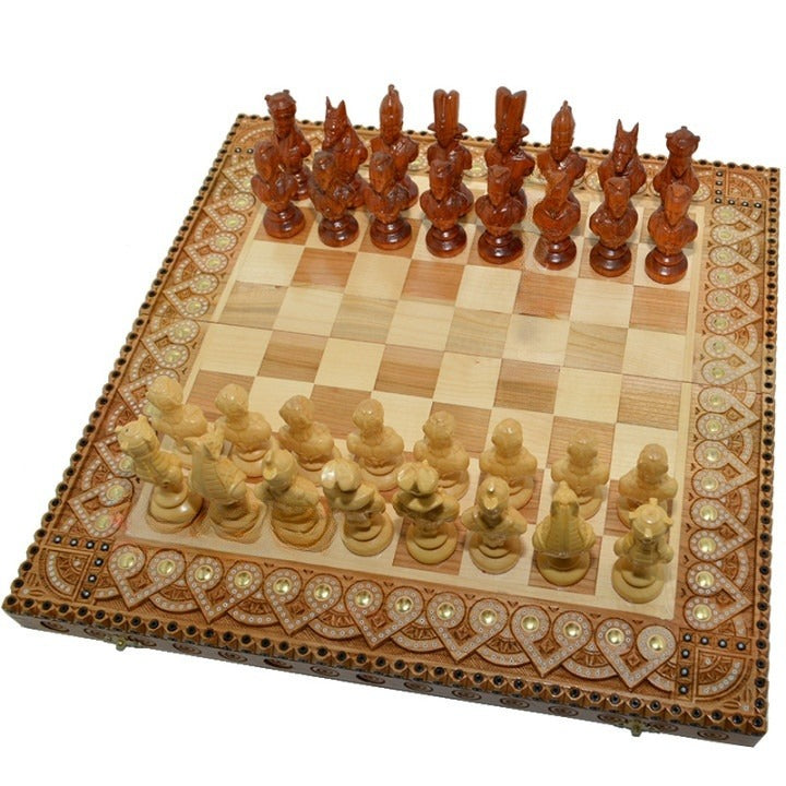 Unique Carved chess game - Classic Game with a Personal Touch