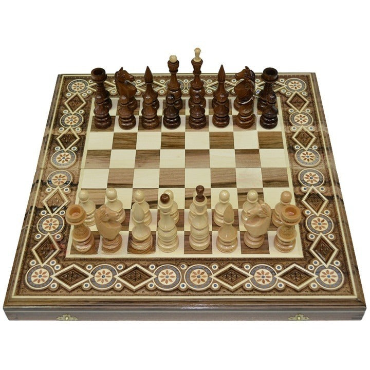 Strategy board game gift for a colleague. Chess board set with pieces . A gift for a chess lover.