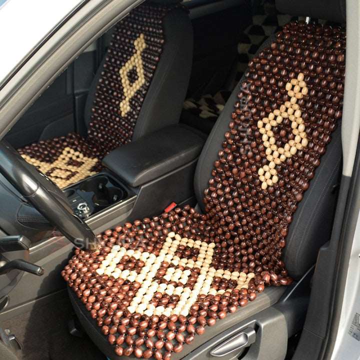 2 pcs Handcrafted Wood Bead Car Seat Cover