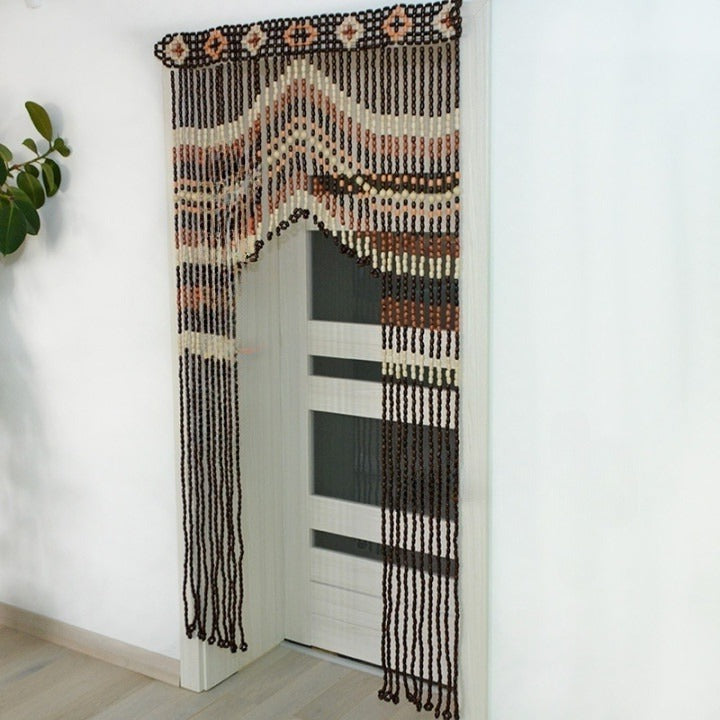 Natural Elegance Hand Made Wooden Bead Door Curtains