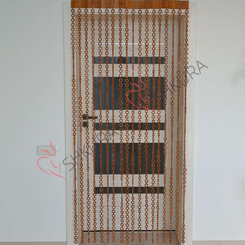 Wooden beaded curtain doorway