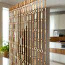 wooden bead door curtain.  wooden bead curtain.  wood slat room divider.  wood room divider.  wood bead curtain.  room divider.  hippie curtains.  hanging room divider.  doorway curtain.  door curtains