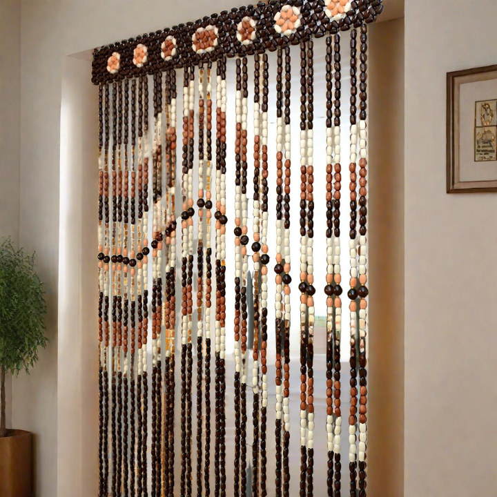 Handcrafted Wooden Bead Door Curtains for a Unique Home Decor