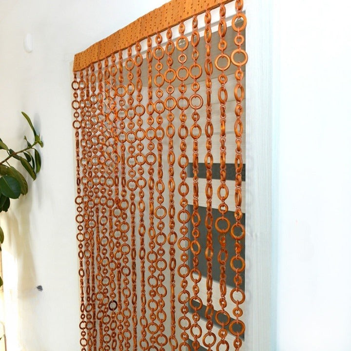 wooden bead door curtain. wooden bead curtain. wood slat room divider. wood room divider. wood bead curtain. room divider. hippie curtains. hanging room divider. doorway curtain. door curtains