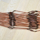 Wooden beaded door curtains rustic charm - Shkura