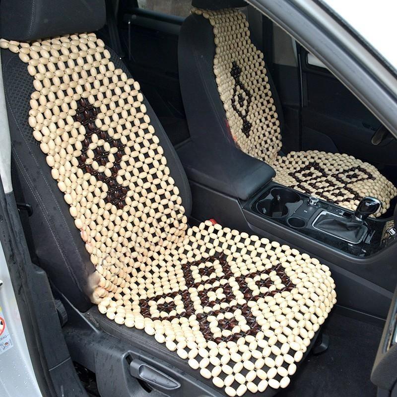 2 pcs Handcrafted Wood Bead Car Seat Cover