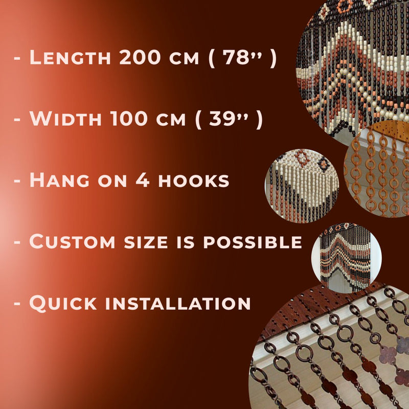 Handcrafted Wooden Bead Door Curtains for a Unique Home Decor