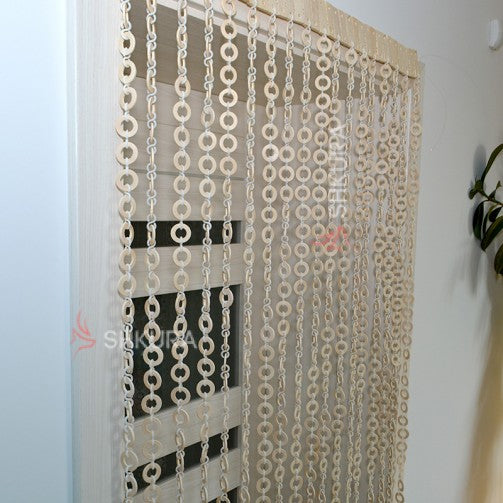 Wooden beaded curtain doorway